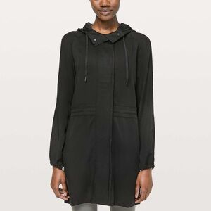 lululemon athletica Black Long Hooded Jacket